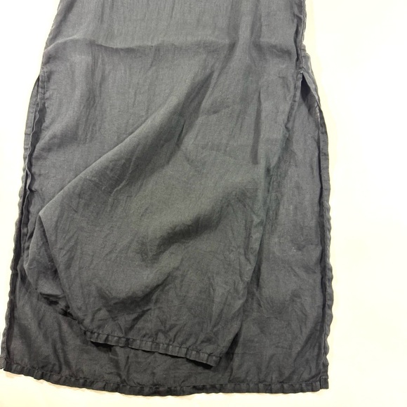 Athleta Meditation Midi Dress Black Linen Size Small - Picture 3 of 7
